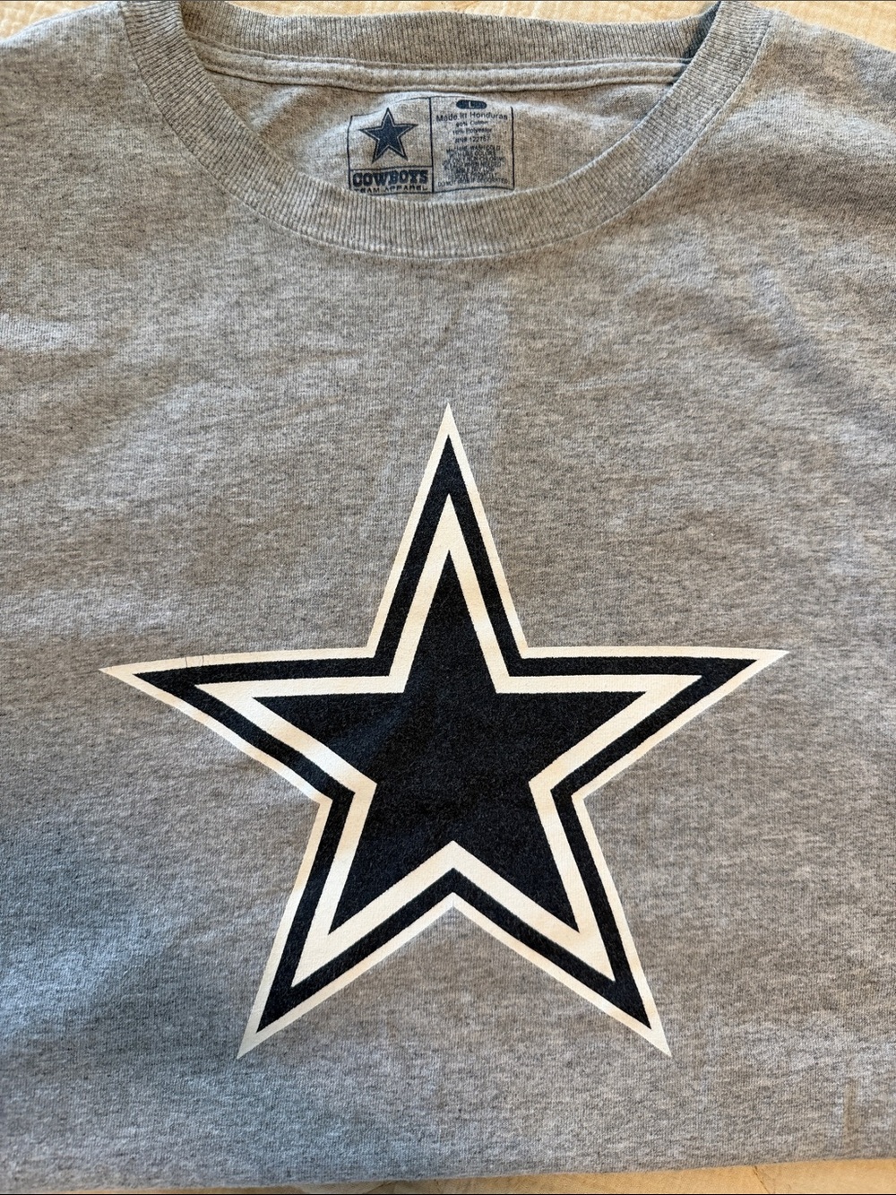 Team Apparel Gray Dallas Cowboys Tee with Navy and White Star